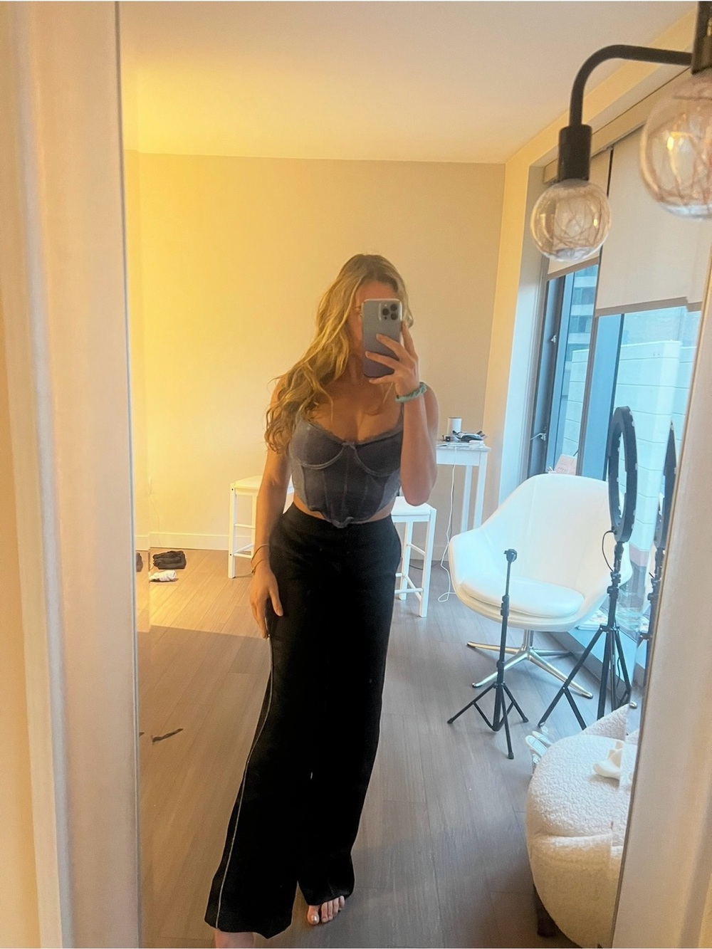 Garage Black Maxi Skirt with Sleek High Waist